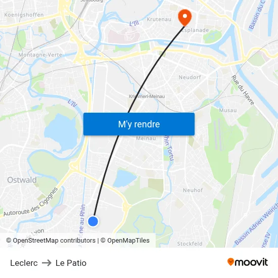 Leclerc to Le Patio map
