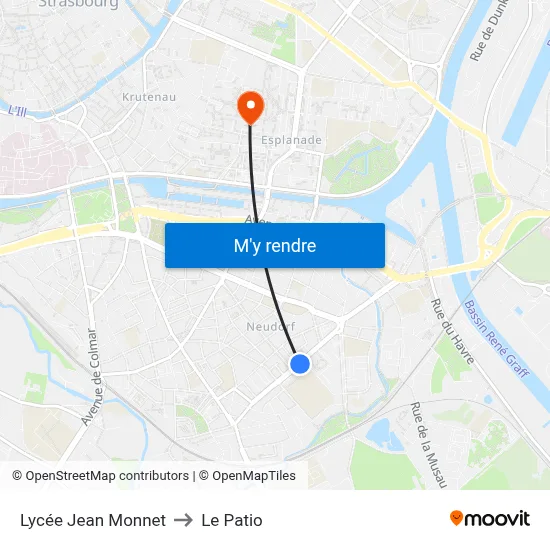 Lycée Jean Monnet to Le Patio map