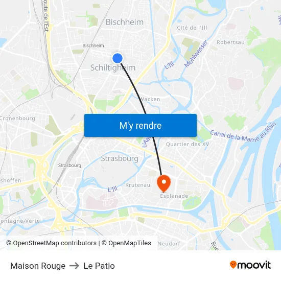 Maison Rouge to Le Patio map