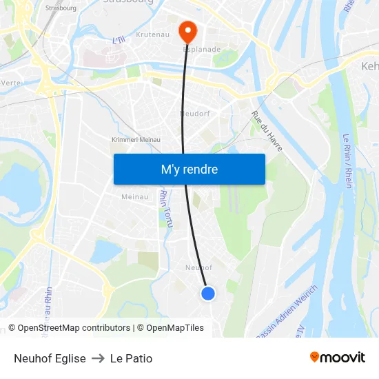 Neuhof Eglise to Le Patio map
