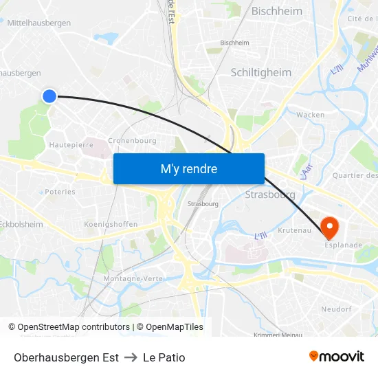 Oberhausbergen Est to Le Patio map