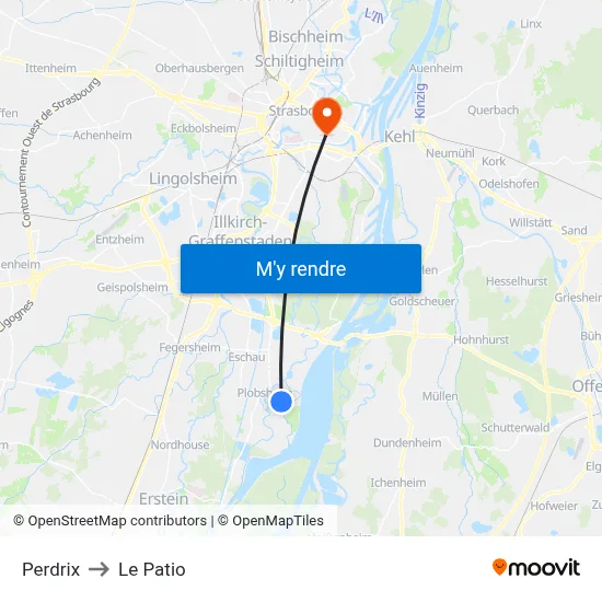 Perdrix to Le Patio map