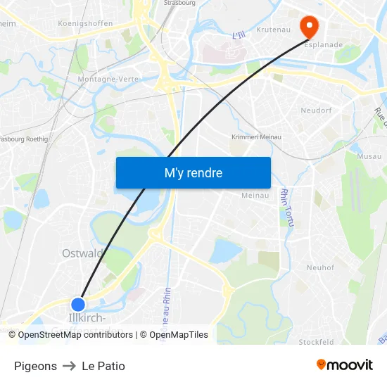 Pigeons to Le Patio map