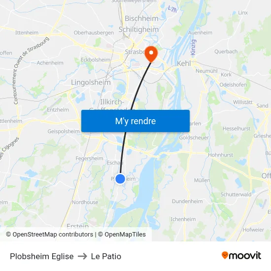 Plobsheim Eglise to Le Patio map