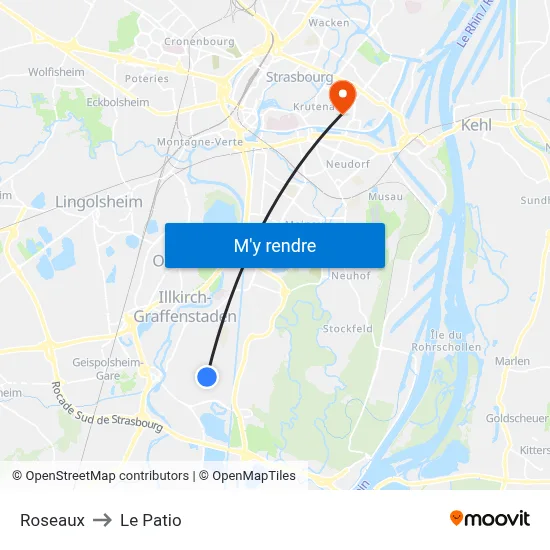 Roseaux to Le Patio map