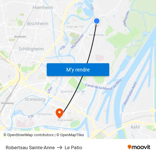 Robertsau Sainte-Anne to Le Patio map