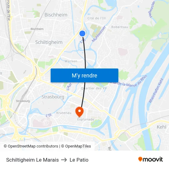 Schiltigheim Le Marais to Le Patio map