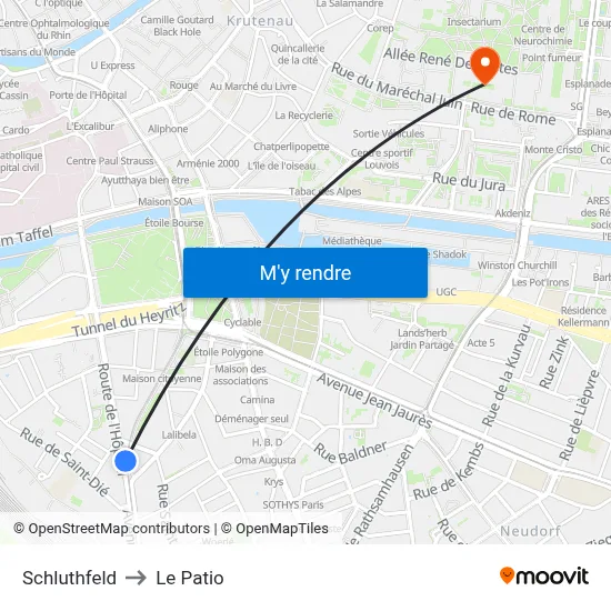 Schluthfeld to Le Patio map