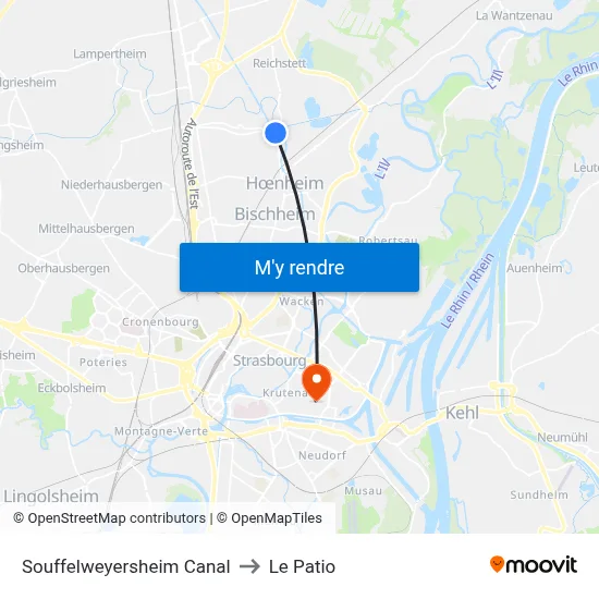 Souffelweyersheim Canal to Le Patio map