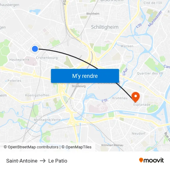 Saint-Antoine to Le Patio map
