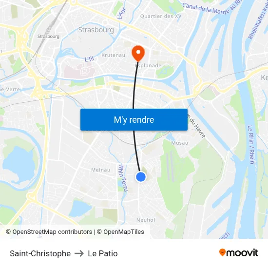 Saint-Christophe to Le Patio map