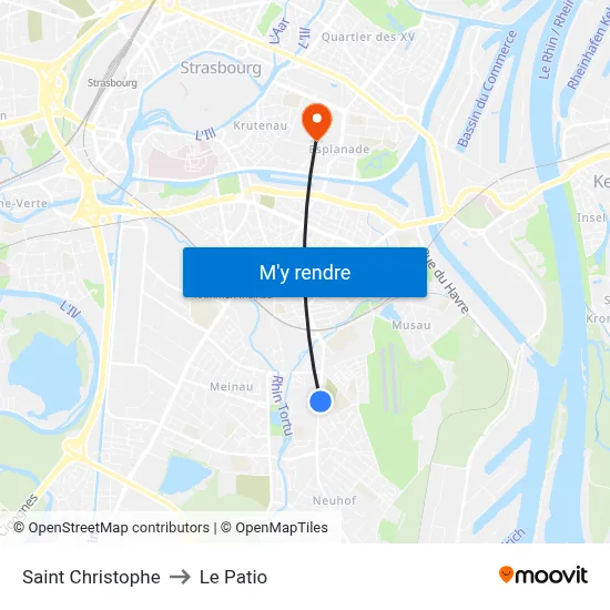 Saint Christophe to Le Patio map