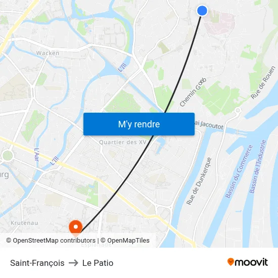Saint-François to Le Patio map