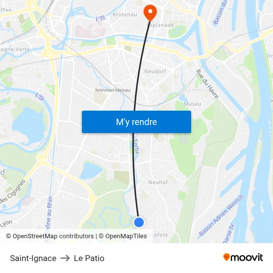 Saint-Ignace to Le Patio map