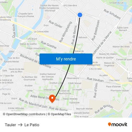 Tauler to Le Patio map