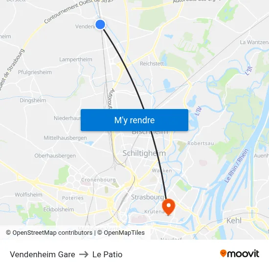 Vendenheim Gare to Le Patio map