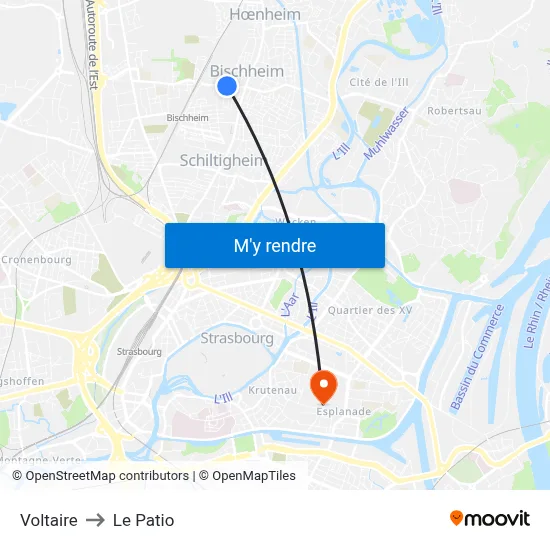 Voltaire to Le Patio map