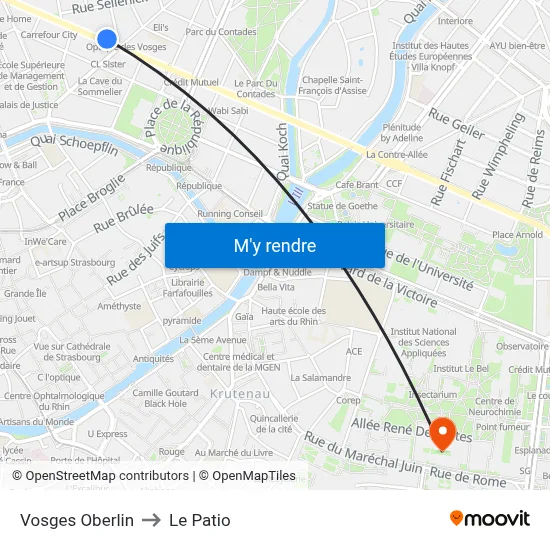 Vosges Oberlin to Le Patio map