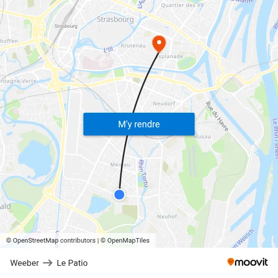 Weeber to Le Patio map