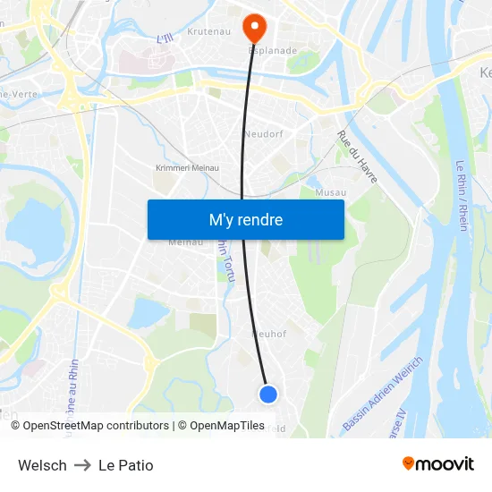 Welsch to Le Patio map