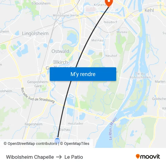 Wibolsheim Chapelle to Le Patio map