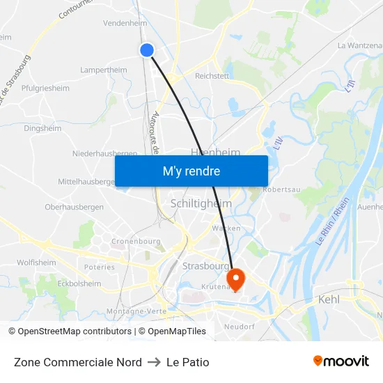 Zone Commerciale Nord to Le Patio map