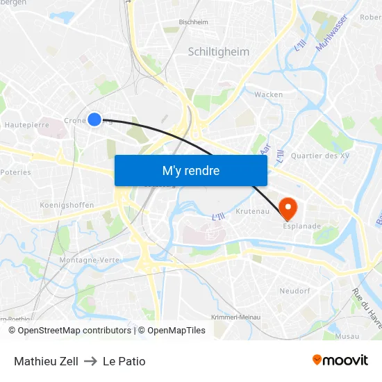 Mathieu Zell to Le Patio map