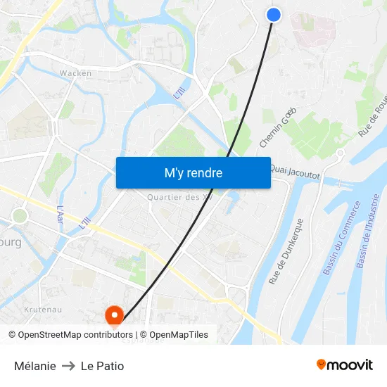 Mélanie to Le Patio map