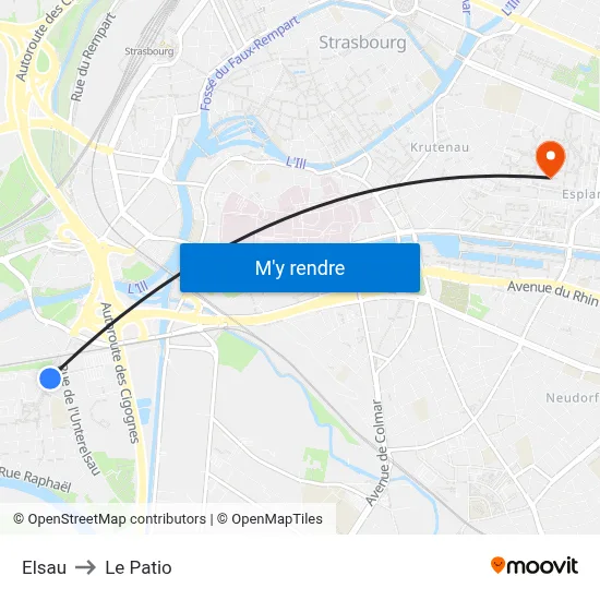 Elsau to Le Patio map