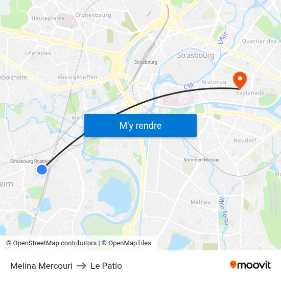 Melina Mercouri to Le Patio map