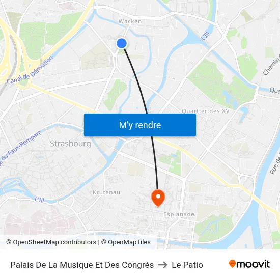 Palais De La Musique Et Des Congrès to Le Patio map