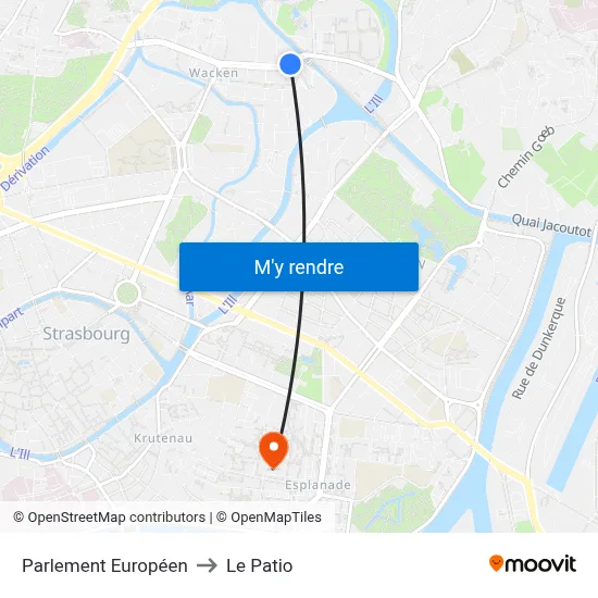 Parlement Européen to Le Patio map