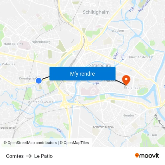 Comtes to Le Patio map