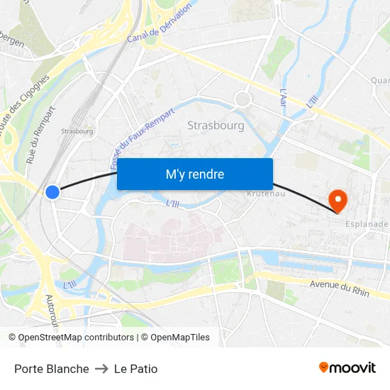 Porte Blanche to Le Patio map