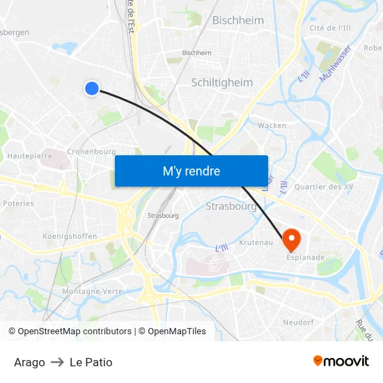 Arago to Le Patio map