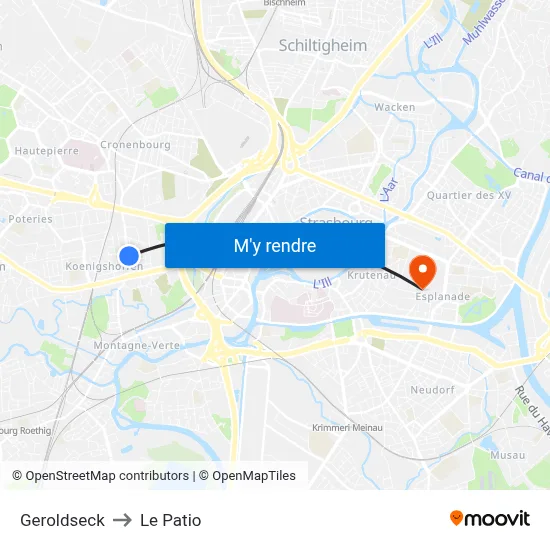 Geroldseck to Le Patio map