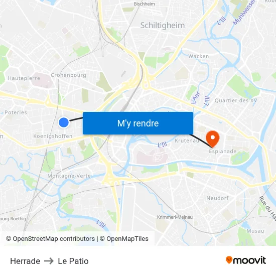 Herrade to Le Patio map