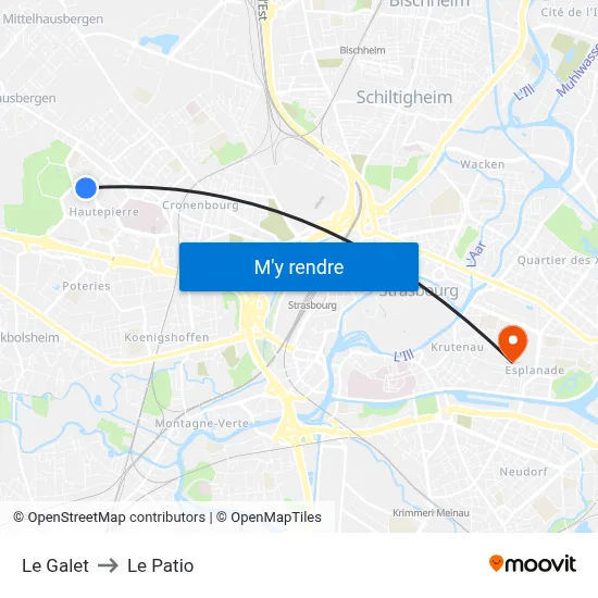 Le Galet to Le Patio map