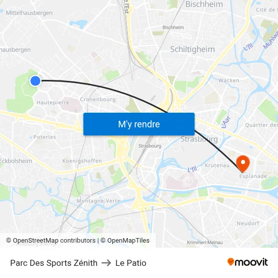 Parc Des Sports Zénith to Le Patio map