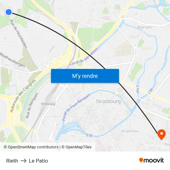 Rieth to Le Patio map