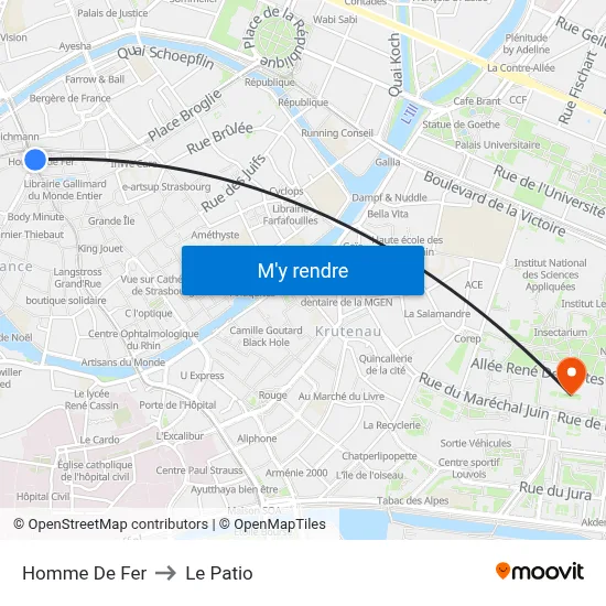 Homme De Fer to Le Patio map