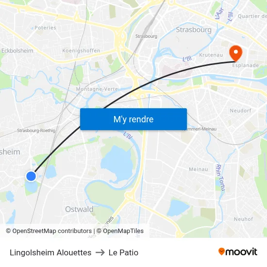 Lingolsheim Alouettes to Le Patio map