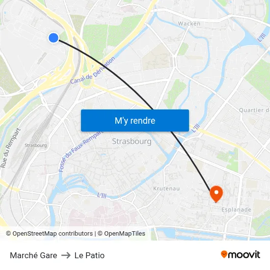 Marché Gare to Le Patio map