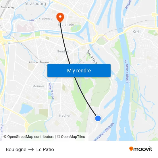 Boulogne to Le Patio map