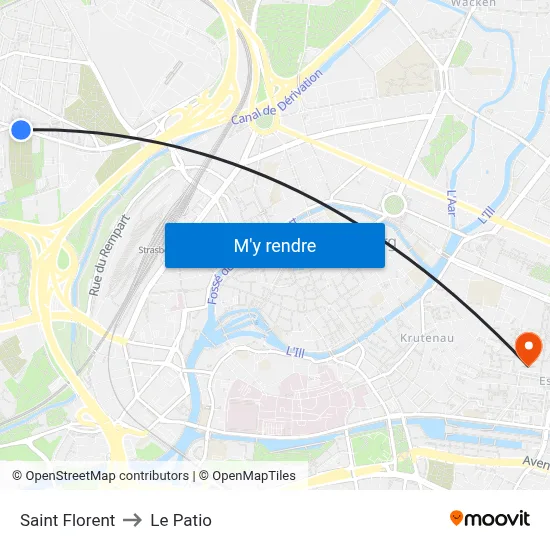 Saint Florent to Le Patio map