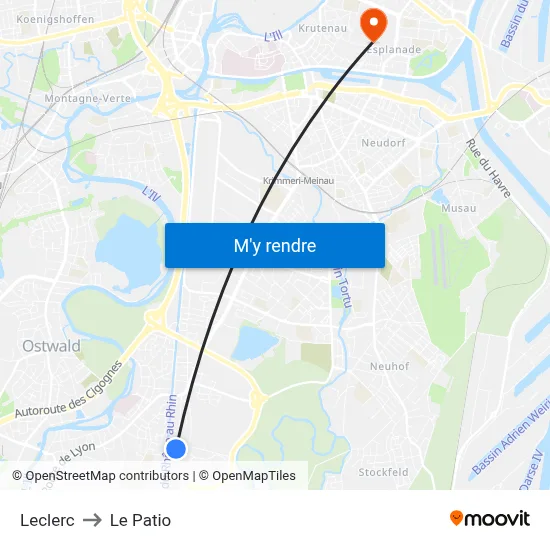 Leclerc to Le Patio map