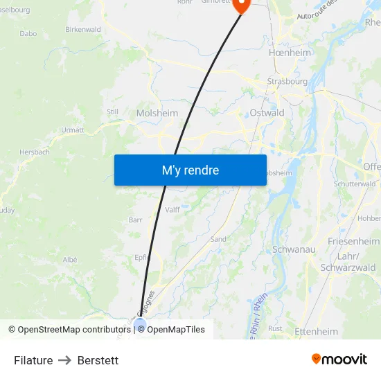 Filature to Berstett map