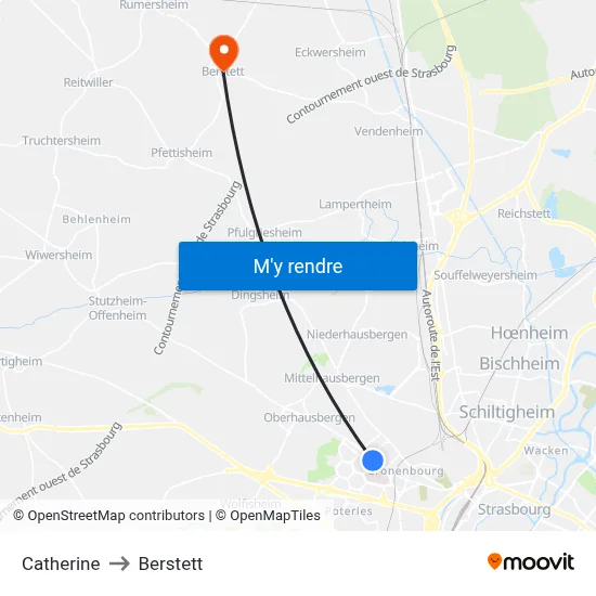 Catherine to Berstett map