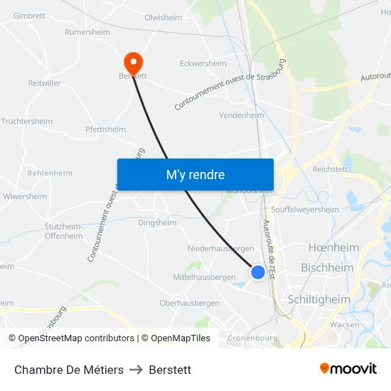 Chambre De Métiers to Berstett map