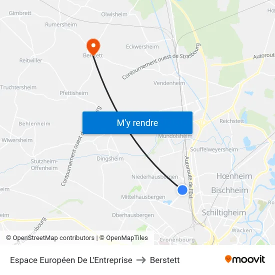 Espace Européen De L'Entreprise to Berstett map